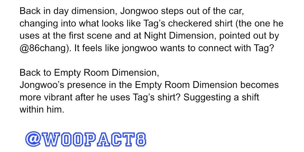 woopact8's tweet photo. Jongwoo change clothes to Tag’s shirt👀
Thanks to @86chang for pointing it out
#ONEPACT #ONEPACT_THEORIES #LOREPACT #ONEPACT_DESERVED #ONEPACT_FALLIN #DESERVED #FALLIN
#원팩트 #ワンパクト https://t.co/lgNwxlrNe9