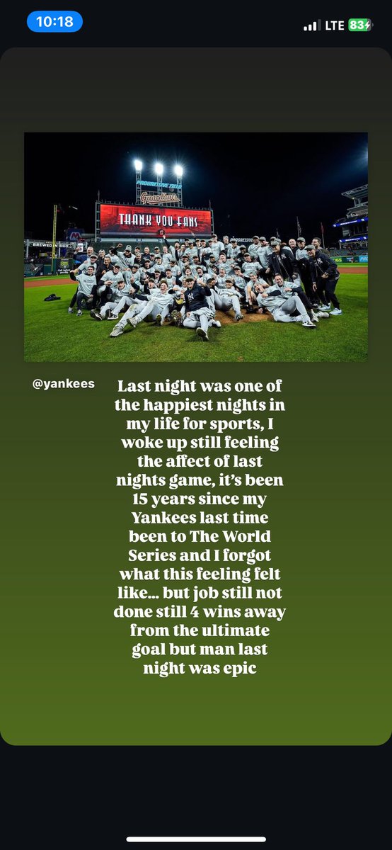 KingOutlaw_2's tweet photo. Woke up still smiling 😁#Yankees # https://t.co/7QlR5NqJXR