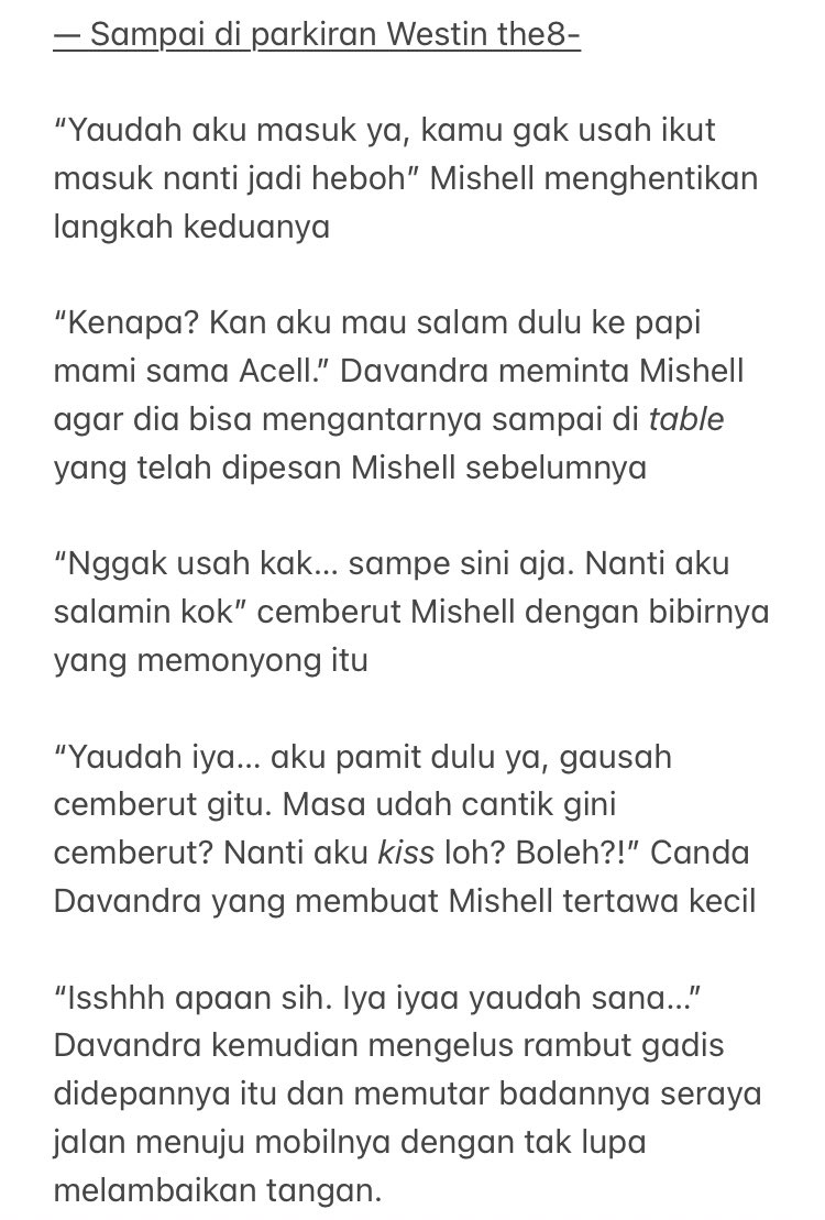 saeroyiluvvv's tweet image. 126. Genggaman tangan yang gak mau dilepas - sampe dielus-elus dulu biar Mishell gak ngambek. DAVANDRA BENER-BENER BIKIN MLYT 🫠🫠🫠