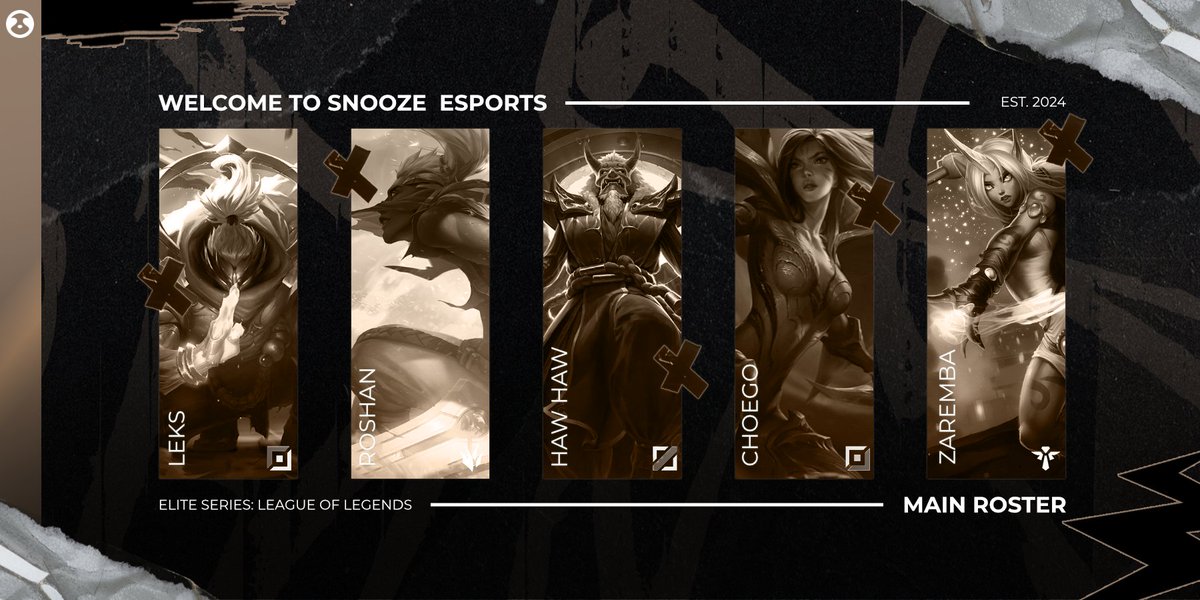 #ESLOL |🏆Please Welcome our new #LoL Sloths 🥇

Competing in the <a href="/EliteSeriesLOL/">Orange Elite Series: League of Legends</a> BLXMasters will:
🇹🇷 <a href="/Leks_lol/">Leks</a> 
🇳🇱 <a href="/Roshanjungle/">Roshan</a> 
🇳🇴 <a href="/HawHawNeverLuck/">HawHawNeverLucky</a> 
🇸🇪🇵🇱 <a href="/choego123/">choego</a> 
🇵🇱 <a href="/Zarembalol/">Zaremba</a> 

#SNZWIN 🦥

🔽🔽 SUBS &amp; STAFF 🔽🔽