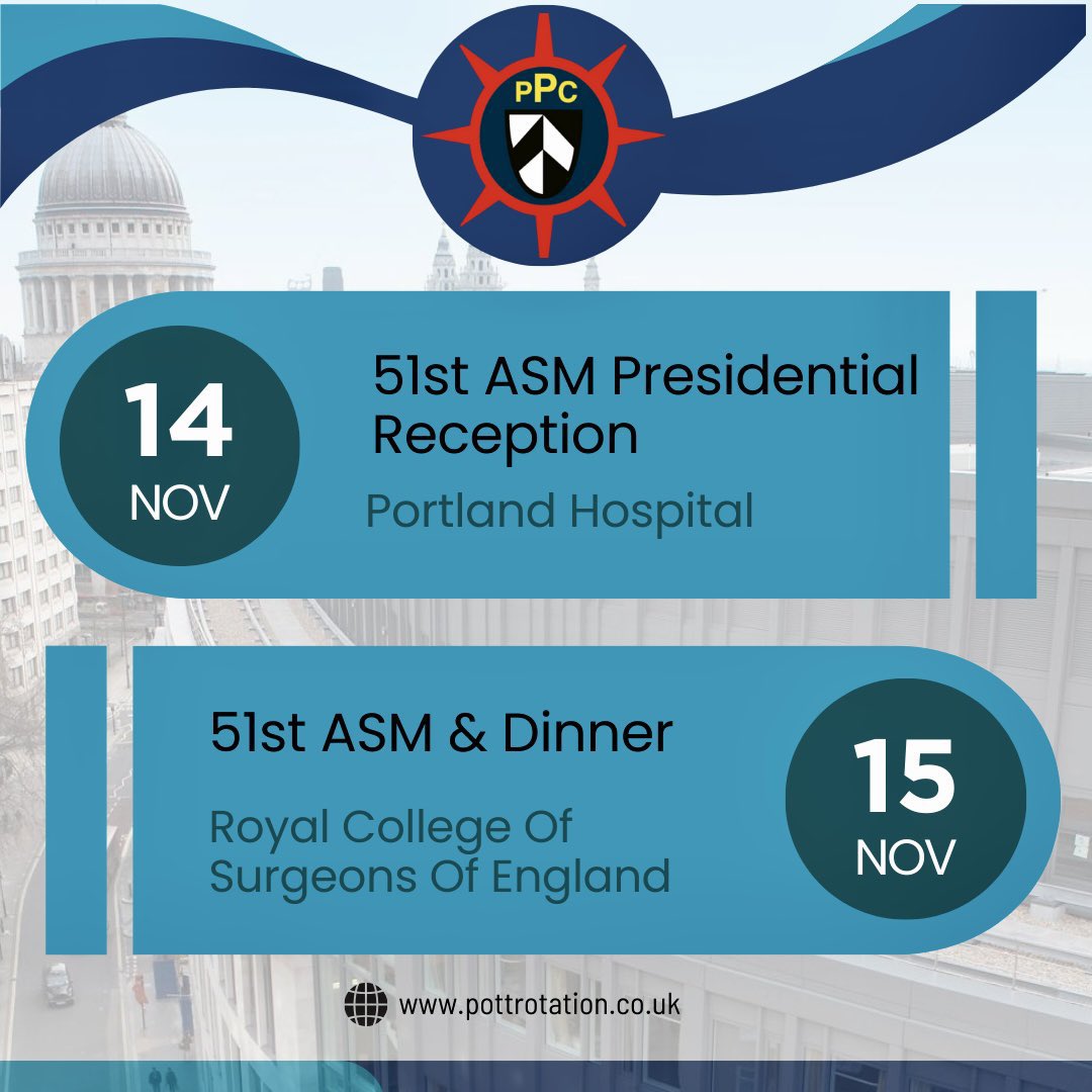We are a few weeks away from the 51st ASM! Please meet our panel of esteemed guest speakers! Tickets for the presidential reception, ASM &amp; dinner will be available to order until the 6th of November 2024, get yours today! 

pottrotation.co.uk