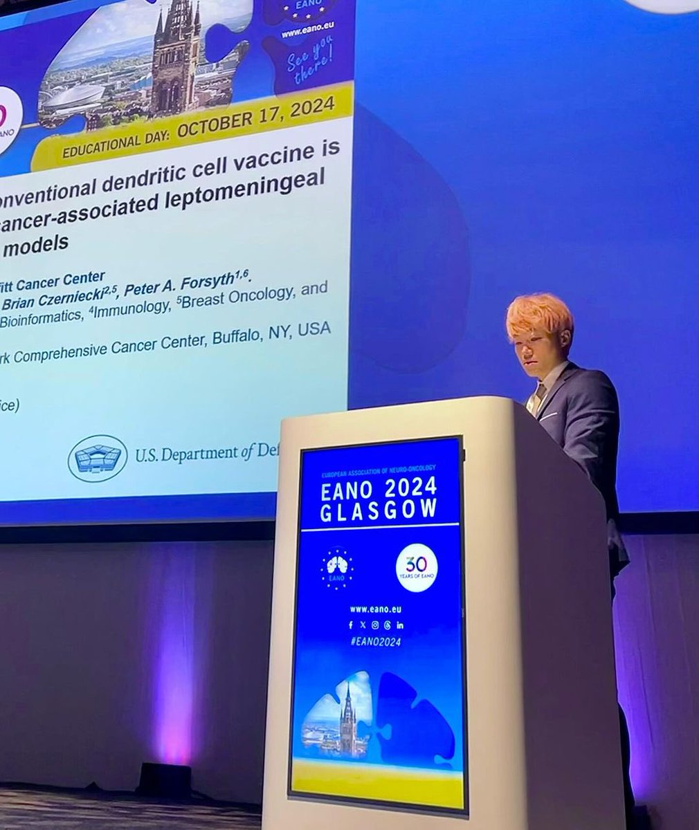 Binzento's tweet image. Fantastic session on cellular immunotherapies at @EANOassociation 2024. Thank you for having me to share our latest research findings in intrathecal cDC1 therapy to treat breast cancer-LMD in preclinical models and phase 1 trial 🥺💪🧠 @MoffittNews. Also, #HappyBirthdayEANO