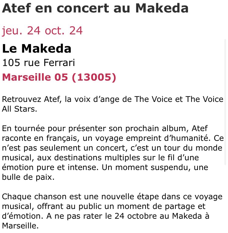 atefmusic's tweet image. Article à lire sur @spectable 👍 Lien vers la billetterie 👉 shotgun.live/events/atef-a-…