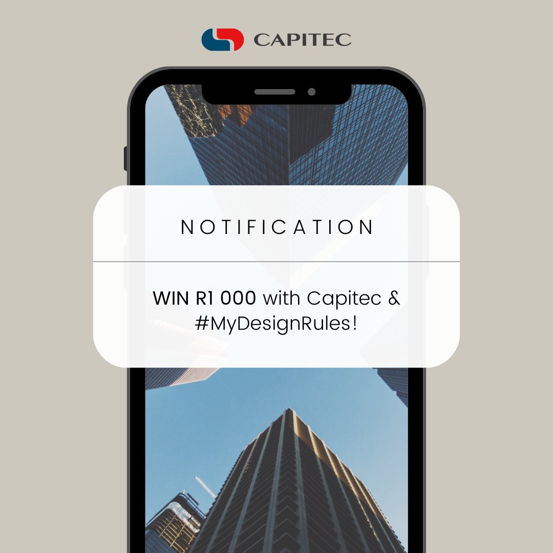 💥 R1 000 IS UP FOR GRABS, thanks to <a href="/CapitecBankSA/">Capitec</a> &amp; My Design Rules! 💥
RT this post &amp; tell us why you love banking with Capitec, and use #MyDesignRules &amp; #Capitec in your entry.  Entries close at midnight on 24 October! ⏰ 
T&amp;Cs apply. bit.ly/4en4N8S