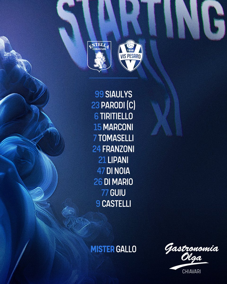 ⚽️ | FORMAZIONE
Il nostro 11 per Entella 🆚 Vis Pesaro 1898

#ForzaEntella #UnaSolaSquadra