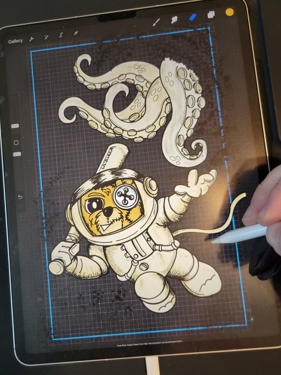 alt_world's tweet image. First layer 👍 

#color  #wip #mrbutton #letshuntmonstas #comics #coverart #spaceman #tentacles #monsterhunter