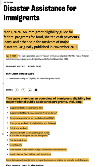 4familyfreedom4's tweet photo. FEMA FISCAL REPORTS 1,013,8000 BILLION
FEMA PAID FOR ILLEGAL IMMIGRANT
2024-650 MILLION
2023-363.8 MILLION

FEMA DOES NOT HAVE MONEY FOR HURRICANE RELIEF FOR AMERICAN CITIZEN’S. FEMA FUNDS ILLEGAL IMMIGRANT AND OUR GOVERNMENT PUTS THEM ON SOCIAL SECURITY AND MEDICARE
FAR LEFT EXTREMISTS SUPPORT ILLEGAL IMMIGRANTS WITH AMERICAN’S TAX DOLLARS. HERE ARE SOME OF FEMA’S FISCAL REPORTS. ILLEGAL IMMIGRANTS ARE ON OUR SOCIAL SECURITY AND MEDICARE.
YOU AND FAR LEFT EXTREMISTS
FALSELY ACCUSE PRESIDENT TRUMP OF DESTROYING SOCIAL SECURITY AND MEDICARE WHEN YOU ARE DESTROYING IT. AMERICAN CITIZENS DON’T QUALIFY FOR SOCIAL SECURITY OR DON’T RECEIVE ENOUGH THEY ARE 54.3% LIVE IN BELOW POVERTY LINEThe fact that FRA has moved later means that anyone who is claiming benefits going forward WILL NEED TO WAIT A LITTLE LONGER TO GET THEIR FULL MONTHLY PAYMENT. FUTURE RETIREES must know that so they can be PREPARED TO WORK FOR SOME EXTRA TIME or to accept a reduced retirement benefit.
BUT FOR ILLEGAL IMMIGRANTS LET’S JUST TAKE A LOOK
The Congressional Budget Office said on Tuesday that the U.S. NATIONAL DEBT is poised to top $56 TRILLION BY 2034, AS RISING SPENDING AND INTEREST EXPENSES OUTPACE TAX REVENUES. The mounting costs of SOCIAL SECURITY AND MEDICARE CONTINUE TO WEIGH ON THE NATION’S FINANCES, ALONG WITH RISING INTEREST RATES, WHICH HAVE MADE IT MORE COSTLY FOR THE FEDERAL GOVERNMENT TO BORROW HUGE SUMS
HURRICANE BERYL VICTIMS ARE STILL WAITING FOR THEIR $750 RELIEF FUNDS
$150.7 BILLION, SHARED BETWEEN FEDERAL AND STATE GOVERNMENTS,
FY 2024 $259.13 MILLION IN SSP grants that DHS 2024 Total funding available for fiscal year 2024: $650 million SSP-A:
Round 1: $275 million* ▪
Round 2: $40.87 million ▪ Total: $300 million
For Fiscal Year (FY) 2024, the U.S. Department of Homeland Security will provide $640.9 million of available funds to enable NON-FEDERAL ENTITIES TO OFF-SET ALLOWABLE COSTS INCURRED FOR SERVICES ASSOCIATED WITH NONCITIZEN MIGRANT ARRIVALS IN THEIR COMMUNITIES.
The funding will be distributed through two opportunities, $340.9 million through SSP – Competitive (SSP-C).
AN EMPLOYMENT AUTHORIZATION DOCUMENT (EAD), ALSO KNOWN AS A WORK PERMIT, PROVIDES MANY BENEFITS, INCLUDING:
LEGAL EMPLOYMENT: AN EAD ALLOWS YOU TO WORK LEGALLY IN THE UNITED STATES WHILE YOU'RE WAITING FOR YOUR GREEN CARD.
SOCIAL SECURITY NUMBER: YOU CAN GET A SOCIAL SECURITY NUMBER (SSN) WITH AN EAD.
DRIVER'S LICENSE: YOU CAN APPLY FOR A DRIVER'S LICENSE WITH AN EAD.
An EAD ENABLES you to OBTAIN A SOCIAL SECURITY NUMBER, a crucial step for employment, banking, and ACCESSING CERTAIN GOVERNMENT SERVICES in the U.S. If you've requested work authorization, you'll automatically receive your SSN from the Social Security Administration shortly after your EAD approval, facilitating a ..
HOW CAN I GET AN SSN AND CARD?
If you are an IMMIGRANT, YOU CAN APPLY TWO WAYS:
YOU CAN APPLY IN YOUR HOME COUNTRY BEFORE COMING TO THE UNITED STATES when filing an application for an immigrant visa with the U.S. Department of State. In most cases,
if you APPLY FOR AN SSN AND CARD WITH YOUR IMMIGRANT VISA APPLICATION, you don’t have to visit a Social Security office in the United States. (For more information, see https://t.co/9Y39SexNMU).
To get Medicaid and CHIP coverage, MANY QUALIFIED NON-CITIZENS. There are exceptions. For example, REFUGEES, ASYLUMS, OR LPRS WHO USED TO BE REFUGEES OR ASYLUMS DON’T HAVE TO WAIT 5 YEARS.
The TERM “QUALIFIED NON-CITIZEN” includes:
Lawful Permanent Residents (LPR/Green Card Holder)
ASYLEES
REFUGEES
CUBAN/HAITIAN ENTRANTS
PAROLED INTO THE U.S. FOR AT LEAST ONE YEAR