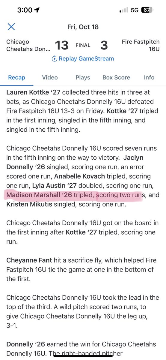 Madison Marshall (@madison35371347) on Twitter photo Also 6 RBI’s for the weekend! We fell short going 1-2-2 but still some great softball games! <a href="/LylaAustin_2027/">Lyla Austin</a> <a href="/CheetahsD16U/">ChicagoCheetahsDonnelly</a> <a href="/Grinderztraini1/">@Grinderztrainingacademy</a> Also 6 RBI’s for the weekend! We fell short going 1-2-2 but still some great softball games! <a href="/LylaAustin_2027/">Lyla Austin</a> <a href="/CheetahsD16U/">ChicagoCheetahsDonnelly</a> <a href="/Grinderztraini1/">@Grinderztrainingacademy</a>
