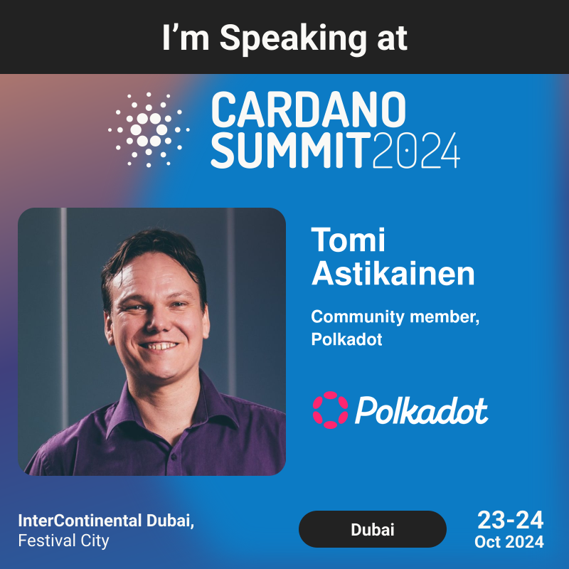 TomiAstikainen's tweet photo. Excited to go to my first ever Cardano event, #CardanoSummit2024, to discuss all things open governance. https://t.co/boszCxi9aC