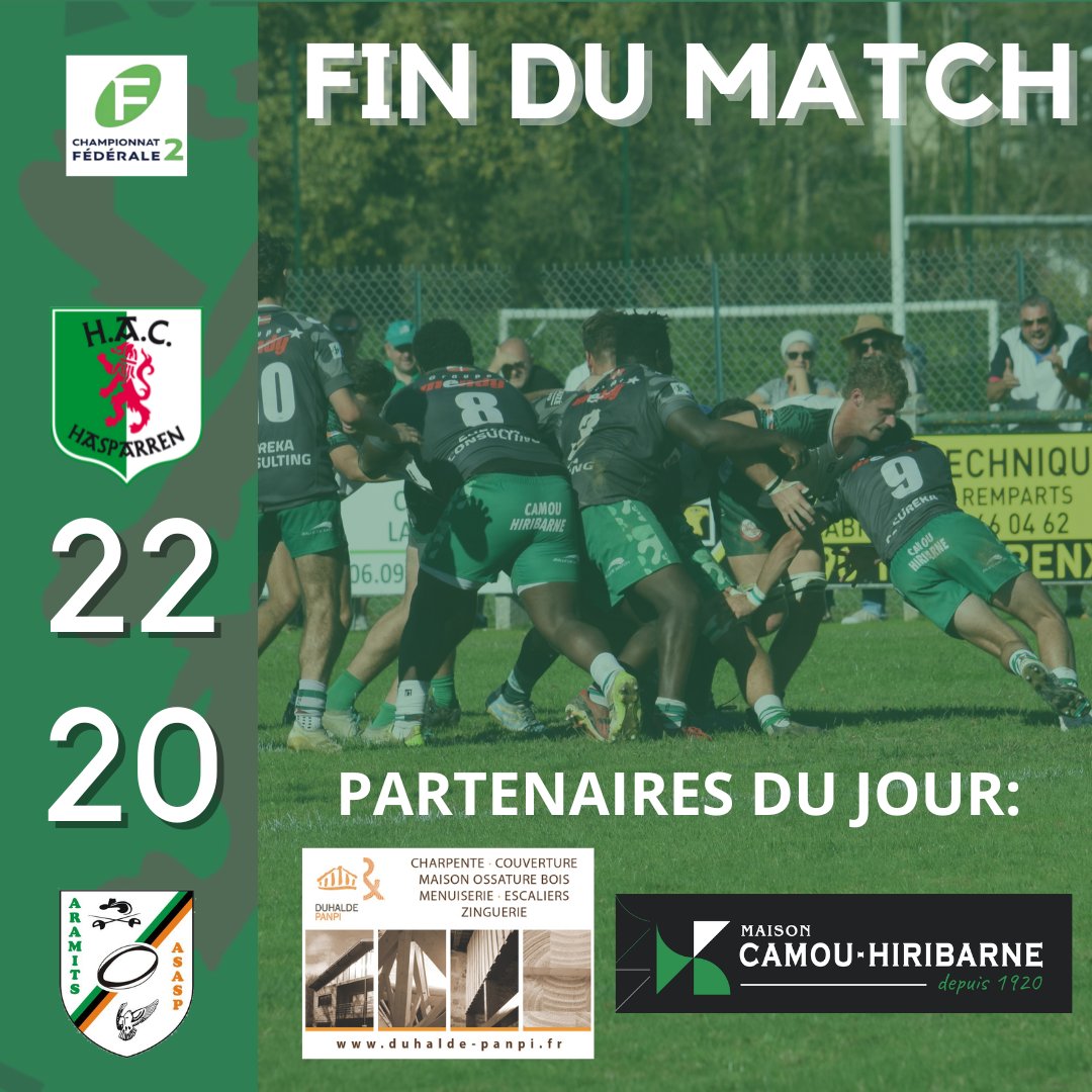 🚨Victoire de notre équipe Première au vout du suspense.  🟢⚪️ #rugby