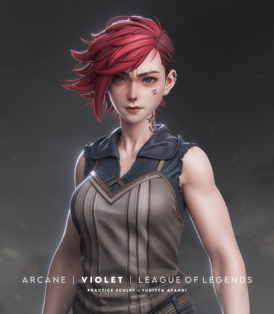 Weekend sculpt! I got question on how I still have energy to keep sculpting, even after full working days. It simply because I love sculpting characters so much &amp; I need to let it out lmao. So yeah here's my take on #Vi from #Arcane my favorite character!

artstation.com/artwork/gRw5QP