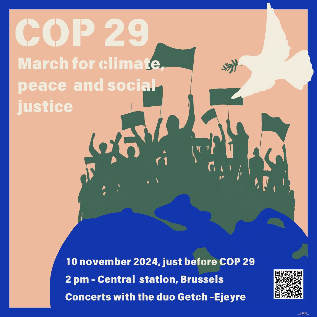 Rise for Climate Belgium (@rise4climatebe) on Twitter photo Ahead of COP29 in Azerbaijan: on Sunday 10 November, 2pm Brussels Central Station, Getch concert and march for climate, peace and social justice to <a href="/Europarl_EN/">European Parliament</a>
facebook.com/share/em2bpnSd…
#fossilfreepolitics
#FossilFuelTreaty #stopfossilsubsidies
#StopWar
#SocialJustice
#COP29 Ahead of COP29 in Azerbaijan: on Sunday 10 November, 2pm Brussels Central Station, Getch concert and march for climate, peace and social justice to <a href="/Europarl_EN/">European Parliament</a>
facebook.com/share/em2bpnSd…
#fossilfreepolitics
#FossilFuelTreaty #stopfossilsubsidies
#StopWar
#SocialJustice
#COP29
