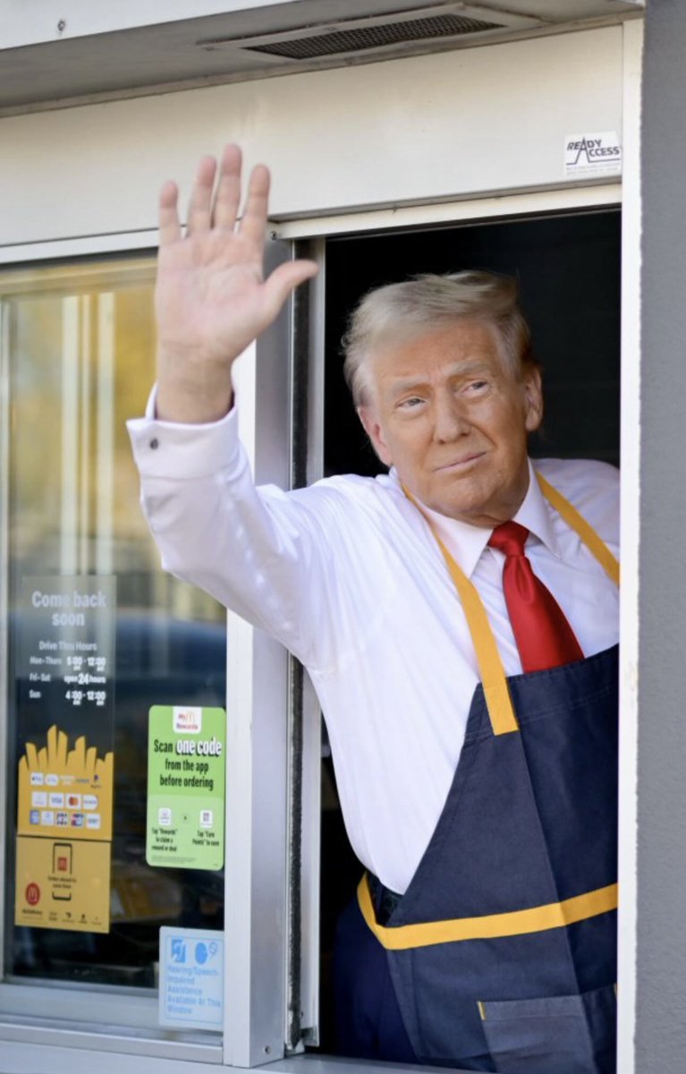 simonateba's tweet photo. Will you vote for this man who just wrapped up his shift 'working' the drive-thru at McDonald's? https://t.co/xaUDpH5v8m