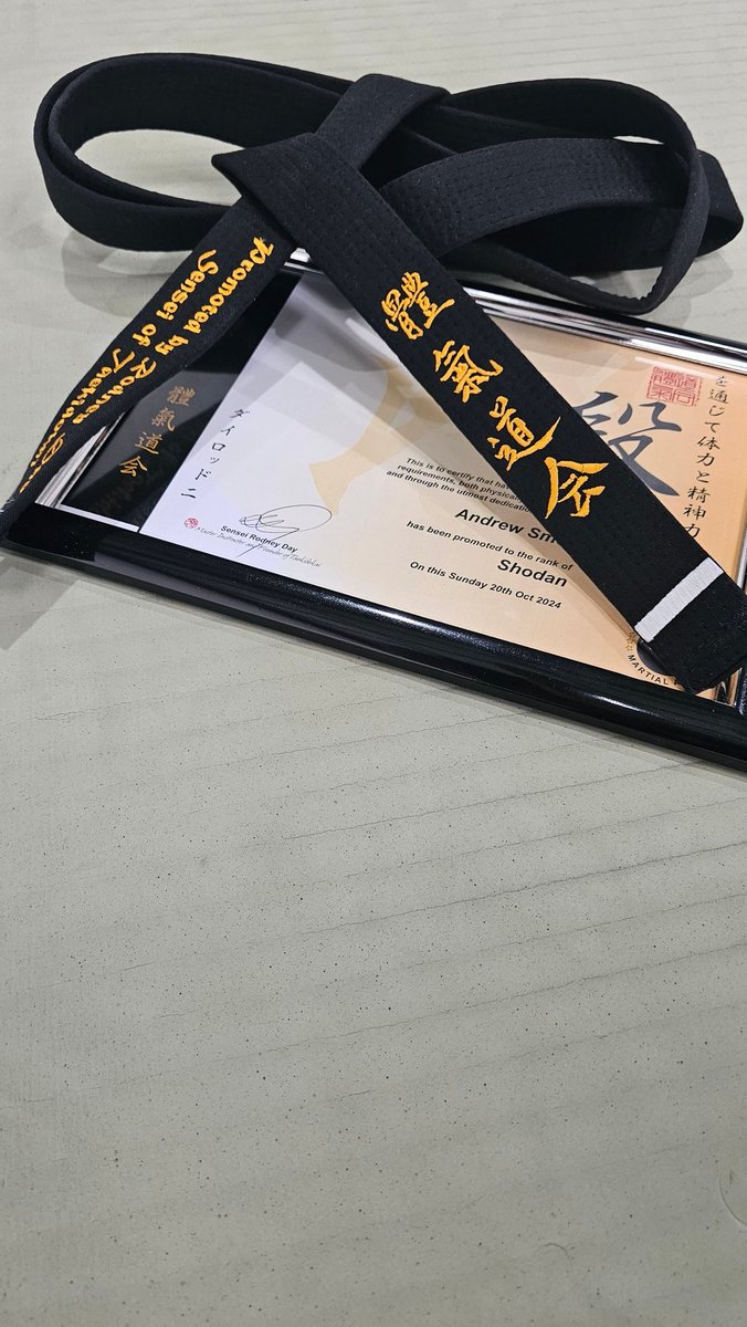 SMEEAndrew's tweet photo. The playgrounds of grit are varied. Yesterday was about honouring  9 years of passion &amp; perseverance for a long term goal. It was also about digging deep, very f$%@king deep to complete the grading. A successful grading to 'shodan. The journey continues #TKMA #martialarts #theway https://t.co/ZMME46qzfY