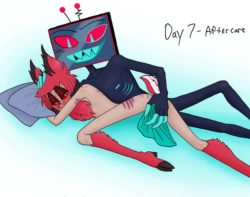 Violet_St_Franz's tweet photo. "I could go for a round 2!"
"...I will eat you alive."
"Promise?"
#Voxswitchweek #radiostatic https://t.co/NCo8rK6I8H