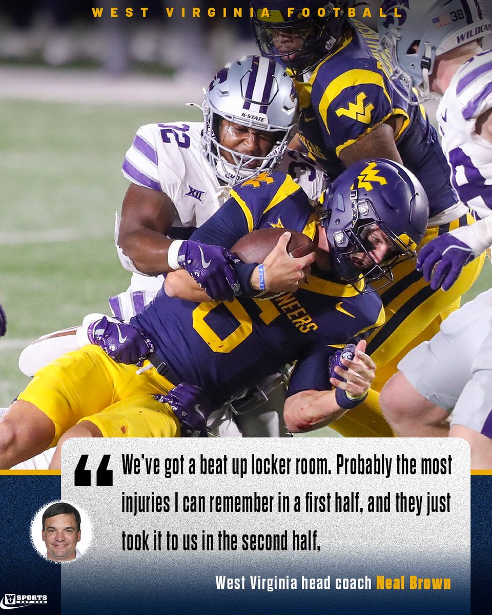 WVSportsDotCom's tweet photo. Read ▶️ https://t.co/xr4fzkTaHv

A physical Kansas State squad overwhelmed #WVU 45-18, leaving the Mountaineers banged up. #HailWV https://t.co/Lzu3sqefZU