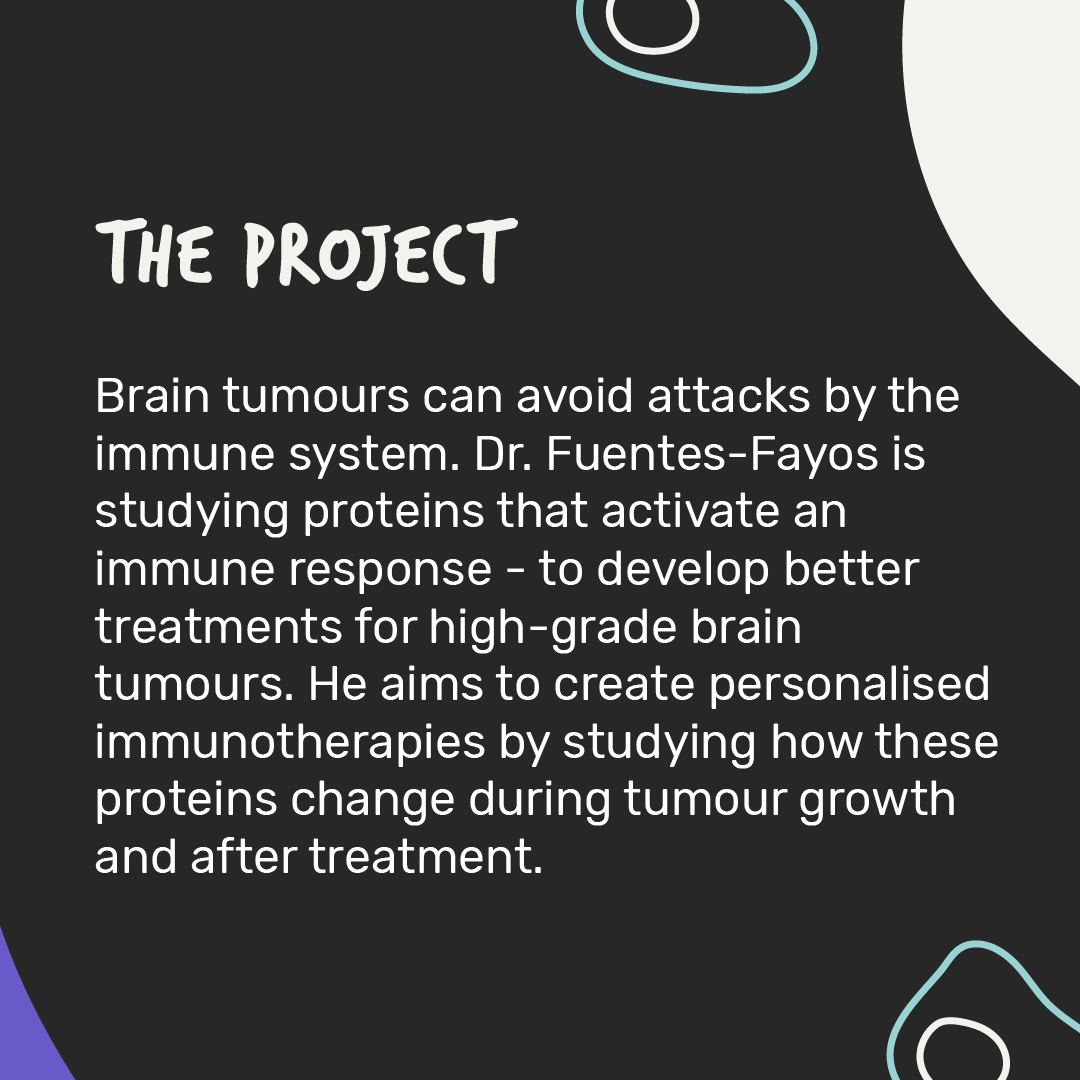 BrainTumourOrg's tweet photo. Our new Future Leader, Dr. @antoniocafufa, is studying the immunopeptidome - tiny proteins that can activate the immune system - to develop better treatments for high-grade brain tumours. His work aims to create personalised immunotherapies for patients. https://t.co/JOpEHnmyzz https://t.co/Zz5GbsBDAJ