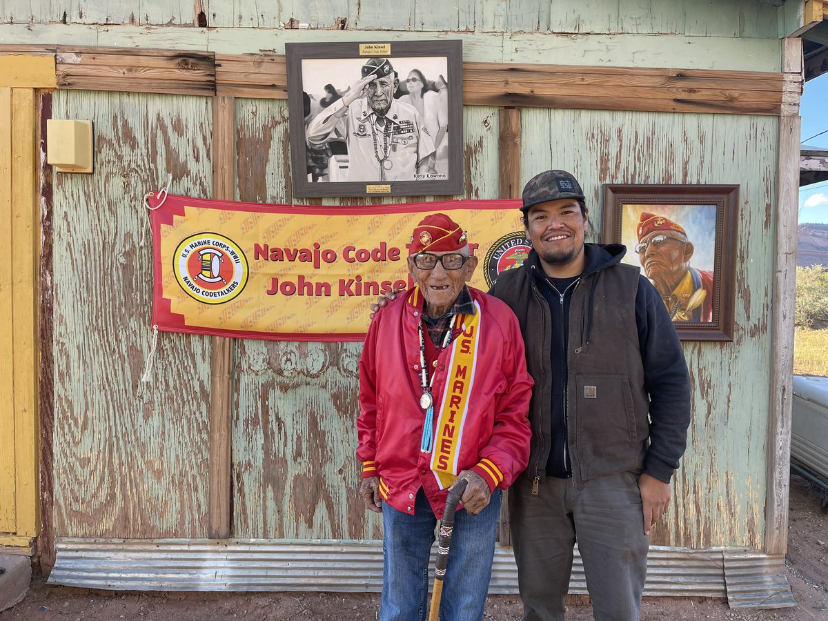 Loren_Anthony_'s tweet photo. Yesterday morning a man you impacted my life forever has journeyed on. He was Cheii at first then over the years, we acknowledged each other as father/son. John Kinsel is a war chief who was a hero among many. His passing brought the first snow as he returned home. Love you dad. https://t.co/JbQIQLC6S7