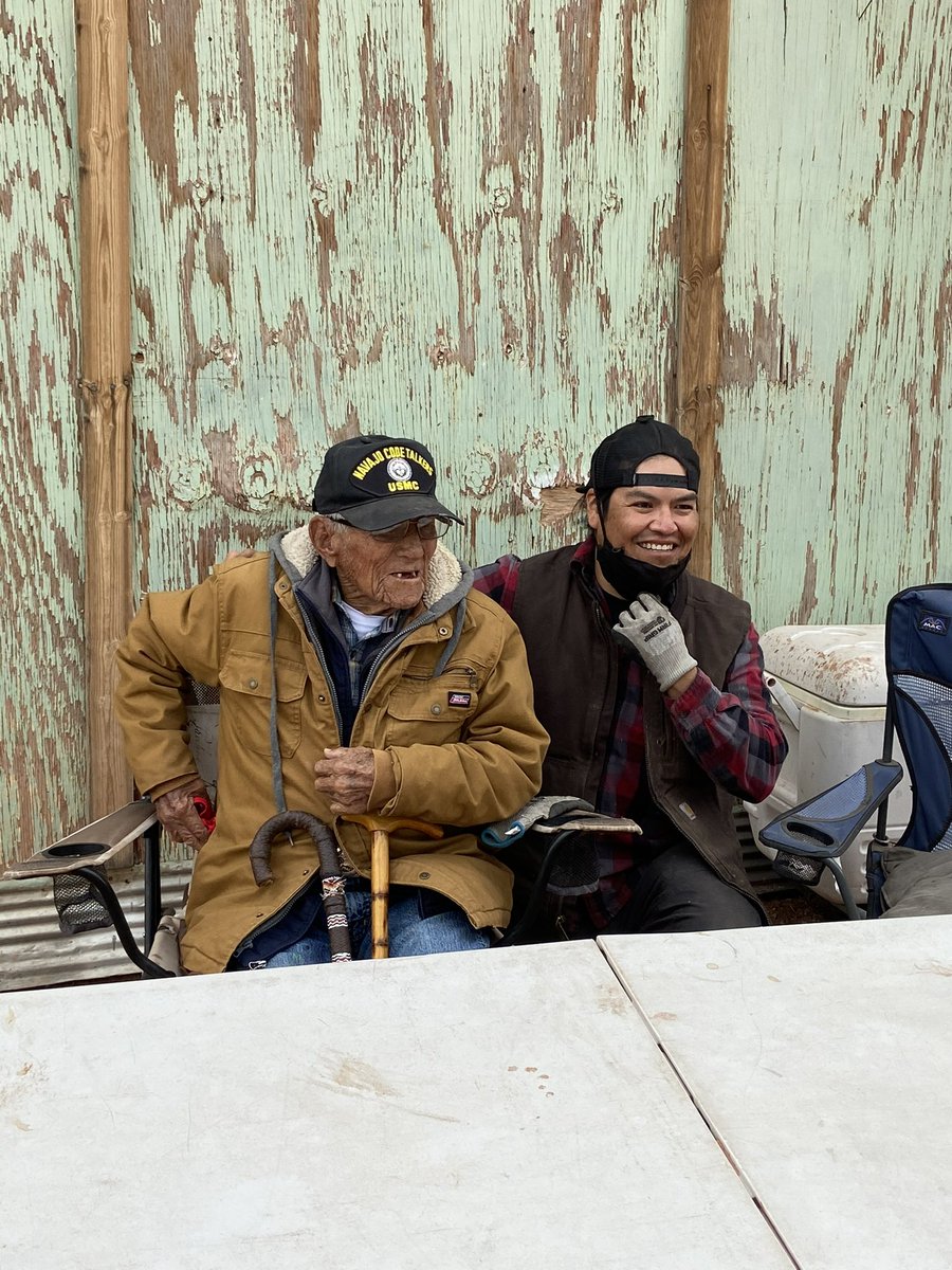 Loren_Anthony_'s tweet photo. Yesterday morning a man you impacted my life forever has journeyed on. He was Cheii at first then over the years, we acknowledged each other as father/son. John Kinsel is a war chief who was a hero among many. His passing brought the first snow as he returned home. Love you dad. https://t.co/JbQIQLC6S7