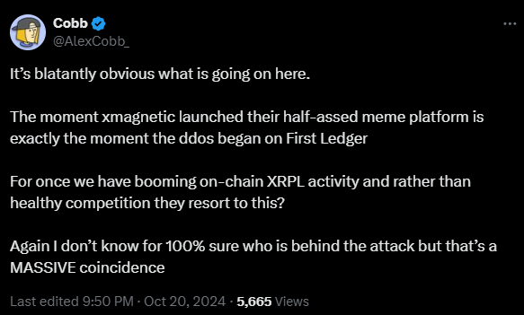 This is what a healthy competition on #XRPL looks like. Instead of focusing on innovation, <a href="/xrpcafe/">xrp.cafe ☕</a> has resorted to active attacks out of insecurity. And this is not the first time.

1. If you're truly facing a DDoS attack, it's worth considering whether someone is trying to gain
