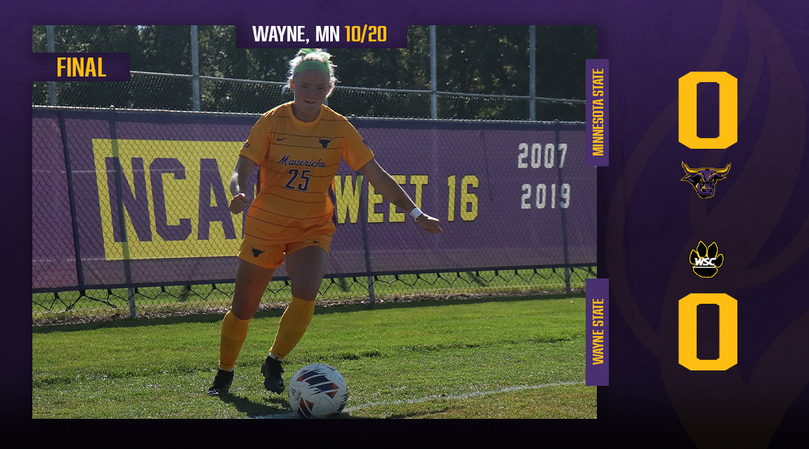 MinnStSoccer's tweet photo. Full-time in Wayne, Nebraska. Mavericks have allowed just four goals in 14 games this fall! #HornsUp https://t.co/fQ77jER5N8