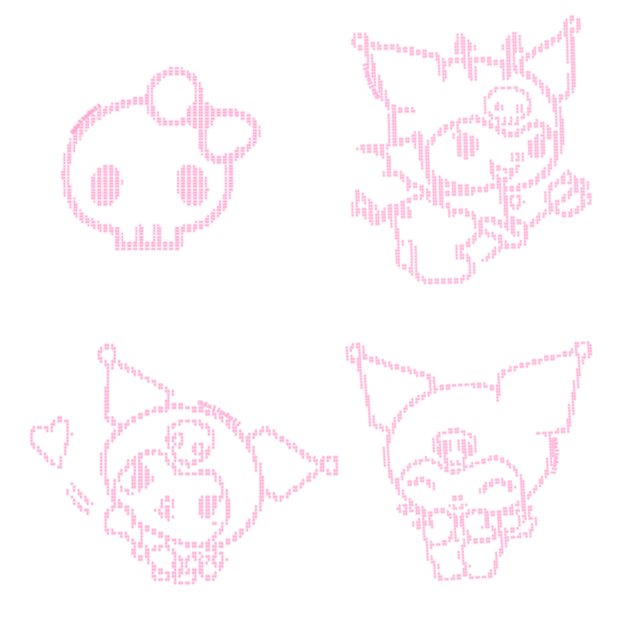 kuromi ascii free to use stickers by me❤︎⊹ ◌ ◌ ◌ ◌ ◌ 𓊆ྀི