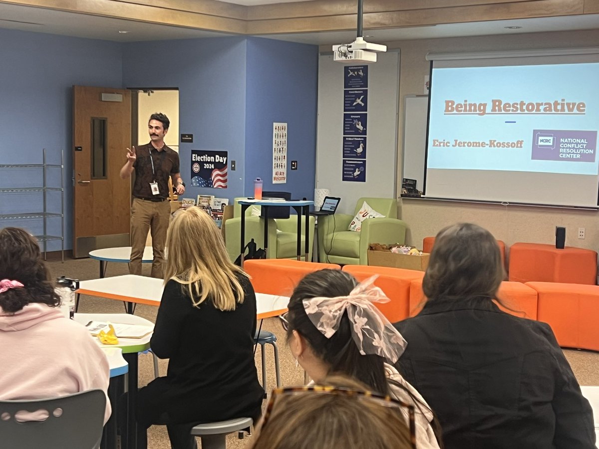 MrsPineda_PUSD's tweet photo. Great afternoon on Thursday learning about Restorative Cultures with Eric Kossoff! #RestorativePractices #SeagullsSoarTogether @SunsetHillsES https://t.co/j2bRFVGoie