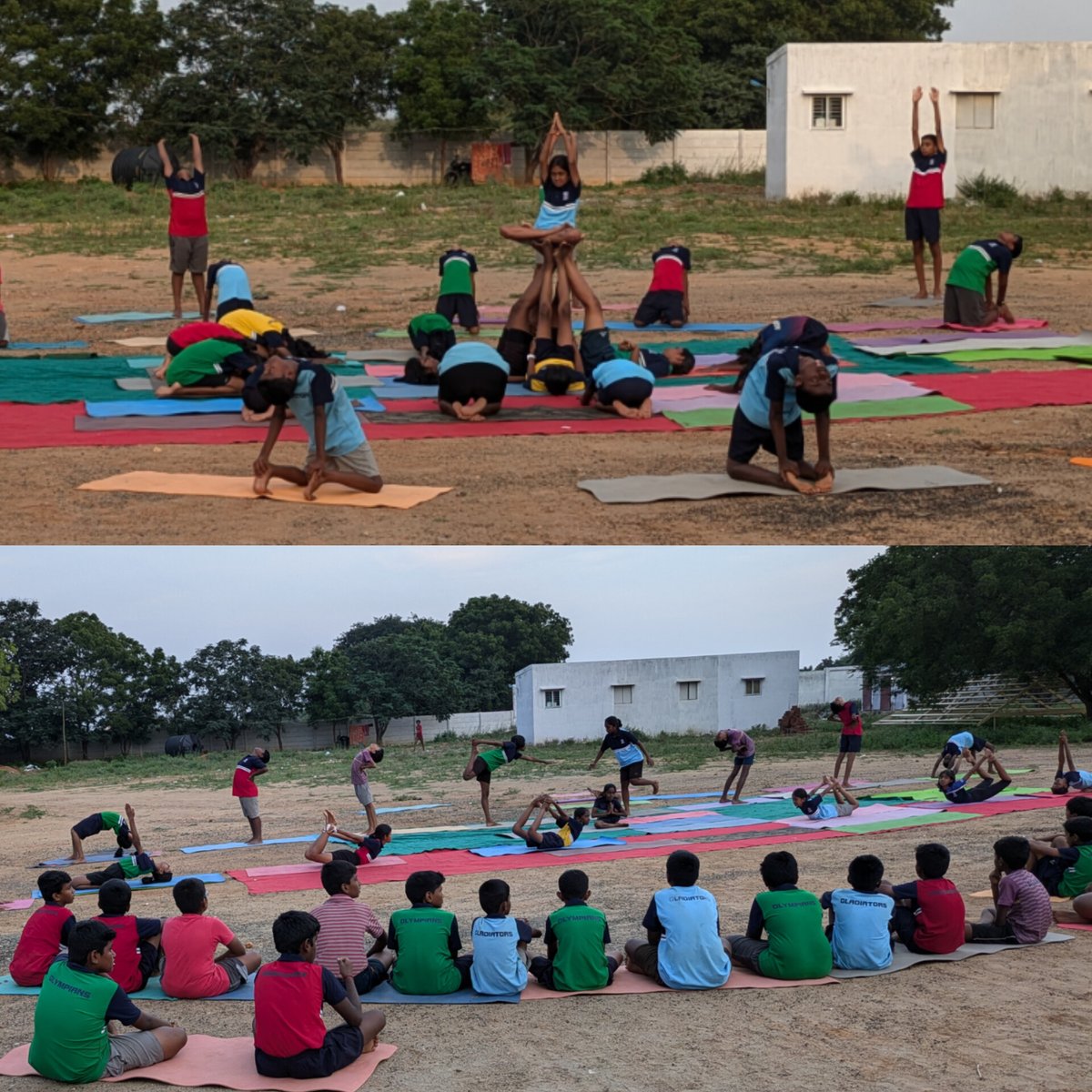 Sathyajhith's tweet photo. Guiding Agaram School’s young yogis and yoginis through their Sports Day practice! Proud to see them bring these formations to life as part of our training. Excited for what’s to come! https://t.co/BCfLCP4t8J