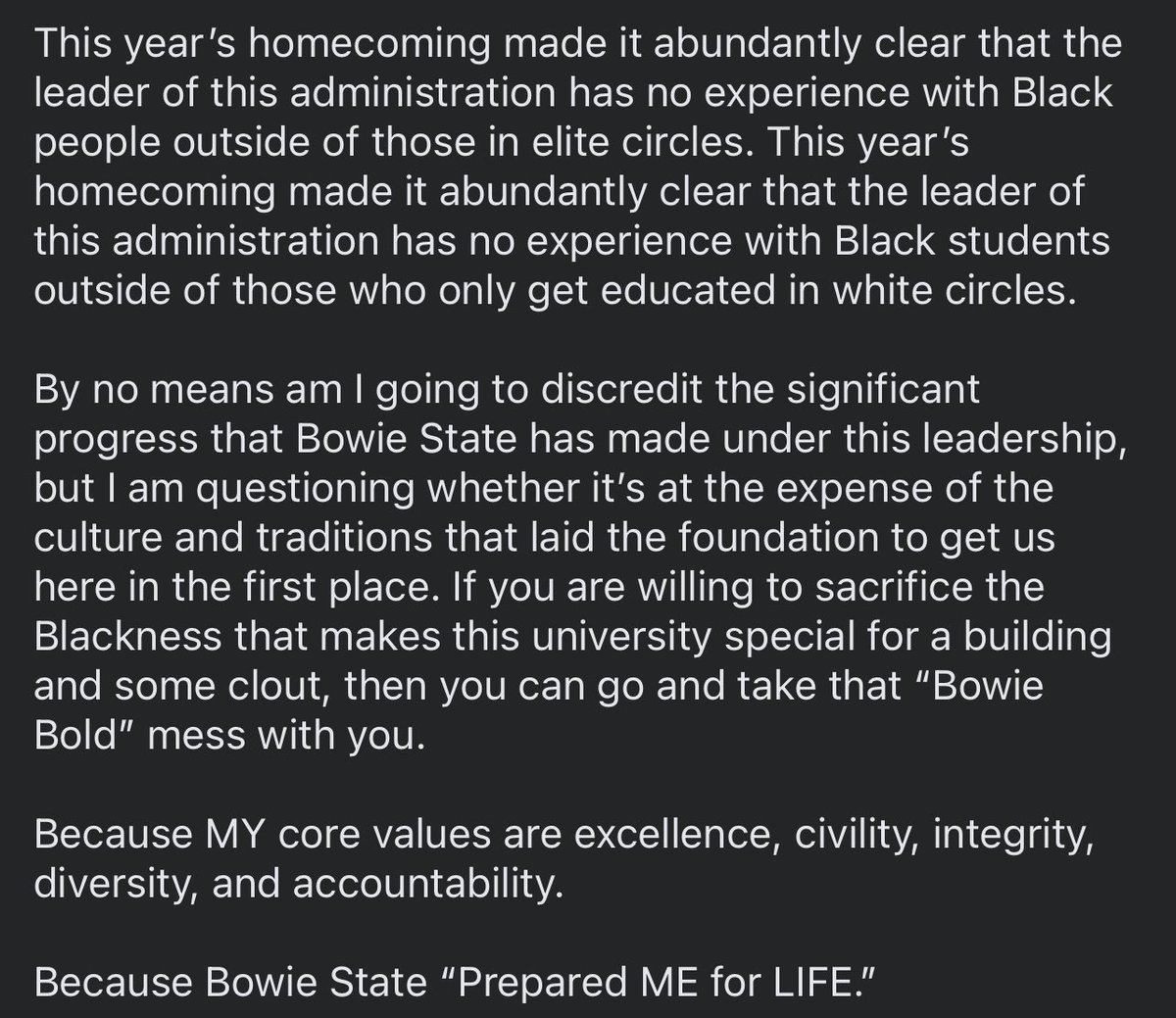 KellyeComms's tweet photo. I LOVE my #BowieState, but y’all gotta do better bc this year’s homecoming was an ENTIRE shxtshow. https://t.co/IFFhkCdxzR