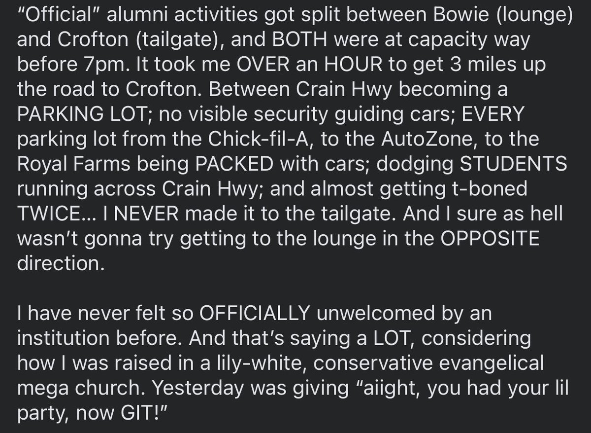 KellyeComms's tweet photo. I LOVE my #BowieState, but y’all gotta do better bc this year’s homecoming was an ENTIRE shxtshow. https://t.co/IFFhkCdxzR