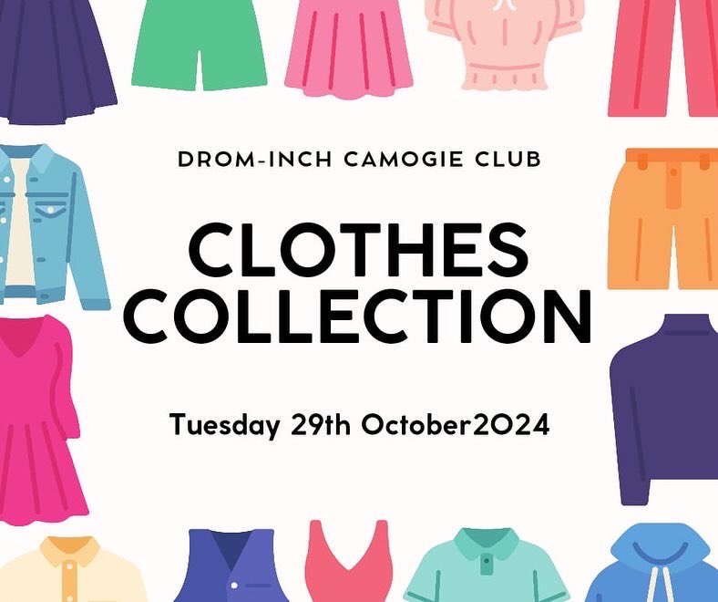 Drom_Camogie's tweet photo. JUST OVER A WEEK BEFORE COLLECTION !  The camogie club will hold a clothes collection on  Tuesday October 29th.  Bagged clothes can be left at  Bourkes Garage (4th house on the left passed the Camogie field) E41 RH93 anytime between now and October 29th  ..Please spread the word. https://t.co/s2zSyGCBY0