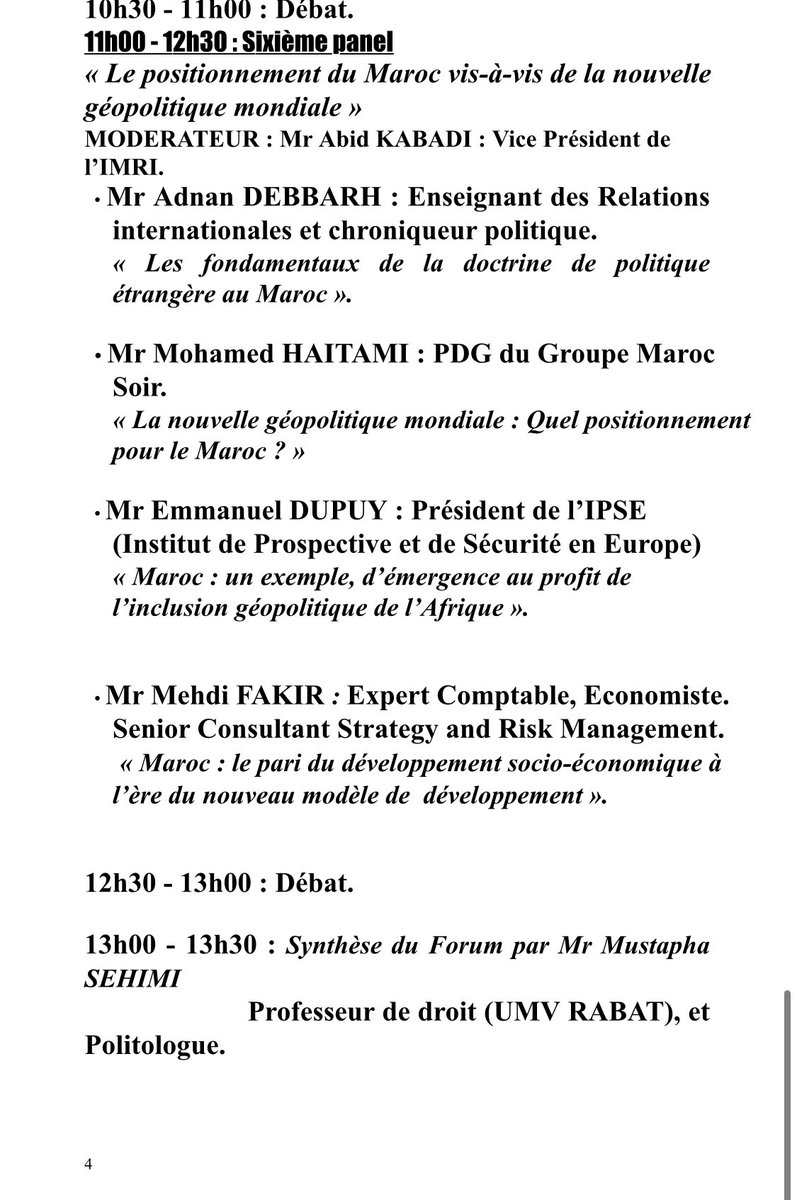 Emdupuy's tweet photo. Save the Date 📆 colloque de l’Institut marocain des relations internationales #IMRI. 25 &amp; 26 octobre à Casablanca 
@InstitutIPSE y sera dignement représenté avec Kader Abderrahim &amp; @Emdupuy https://t.co/oz6724vJbf