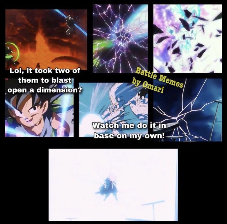 Awwww, how cute...Broly and Gogeta in their strongest forms doing what GT Goku did CASUALLY in base...🤗