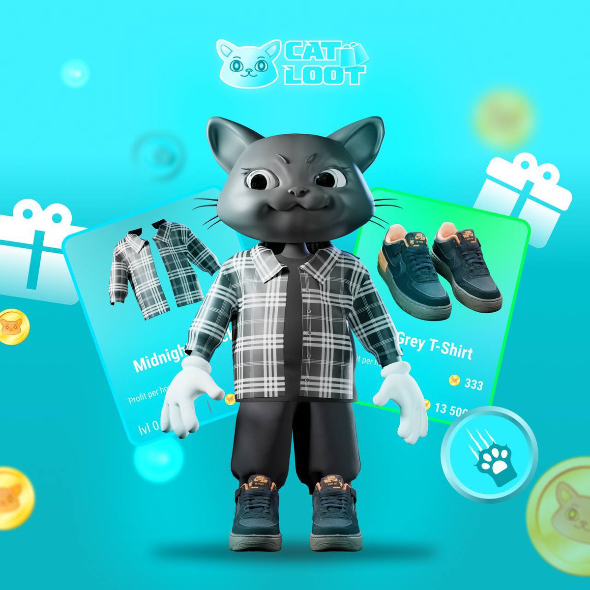 cat_loot's tweet photo. LEVEL UP 🚀 YOUR CAT WITH POWERFUL GEAR! 

🎮 PLAY: https://t.co/brxPfRttNc

In CatLoot, every item has a unique rarity, from Common to Legendary. Starting with items like Midnight Checks (Common) and Urban Heritage (Uncommon), each piece adds to your cat’s mining power. But the higher the rarity, the more 🔸CLOOT tokens you can earn!

⚙️Upgrade your items through 20 levels and watch your cat’s mining speed soar. The ultimate goal? Unlock Legendary gear that boosts your earnings like never before!

Start leveling up your cat today and aim for Legendary items!