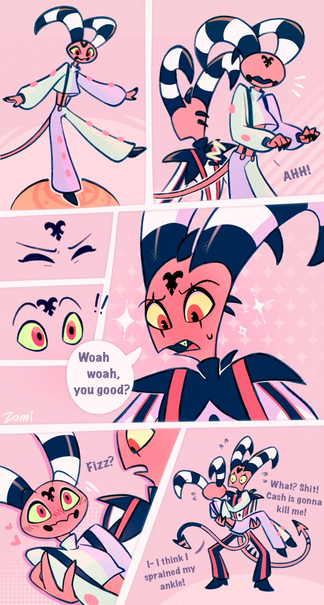 ZomiCoco's tweet photo. Circus imps 💞
#Blitzfizz #Blitzø #Fizzarolli #BarbieWire #HelluvaBossFanart https://t.co/FtPVp3NVsr