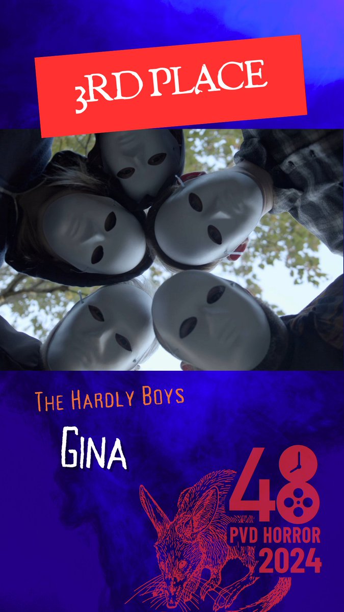 We've got our winners for the 2024 Horror 48HFP!

Best Cinematography - Maz Furey
Best Title Design
Best Use of Character
Best Writing - Kate Hardly
Third Place!
Gina by The Hardly Boys.

bit.ly/48deioO  🖤🔪😱