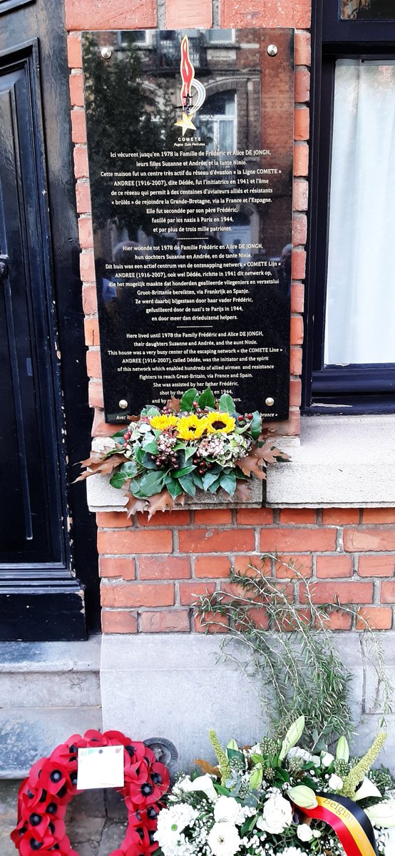 William Neave, son of #AireyNeave, the first British officer to escape from #Colditz Castle, unveiled a plaque today at the #Brussels home of the #DeJongh family, who helped hundreds of #WW2 Allied servicemen escape from behind enemy lines via the #LigneComète