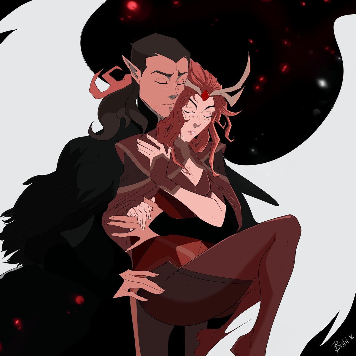Bishiplz's tweet photo. Can I offer you some Vaxleyth Fanart in this trying time? ❤️#Criticalrole #criticalrolefanart #thelegendofvoxmachina #voxmachina #vaxleyth #keyleth #vaxildan https://t.co/hcCBEY2P5z