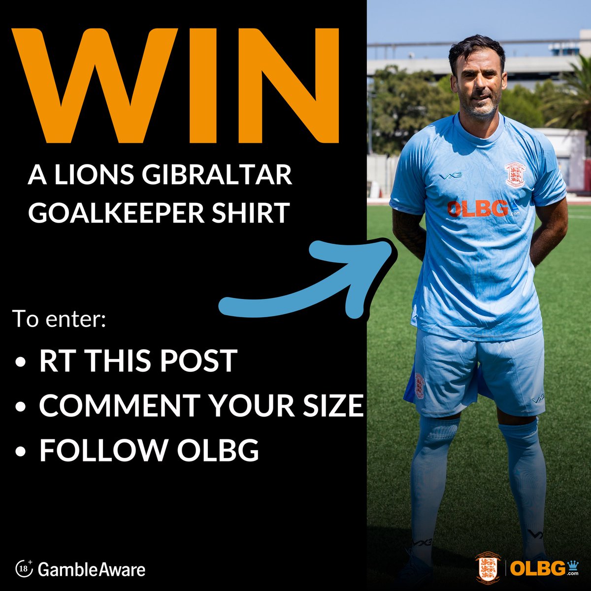 OLBG's tweet photo. 👕 SUNDAY #GIVEAWAY TIME! 

The Lions take on St Joseph’s FC today in a huge game. We’re giving away a goalkeeper shirt for every goal scored by Lions. 🦁

To be entered:

• Retweet this post  
• Comment your size 

You’ll need to be following so we can DM you.

Good luck! 🙏 https://t.co/IzhWE1HLGj