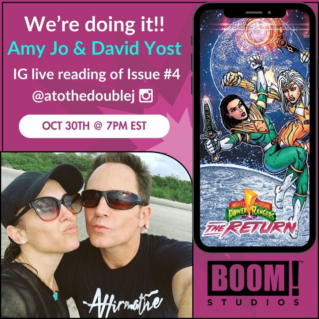 We’re doing it! Me and my pal <a href="/David_Yost/">D</a> will be reading #mmprthereturn issue 4 on October 30th at 7 pm ET! Live on my IG atothedoublej Come join us! #powerrangers <a href="/boomstudios/">BOOM! Studios</a>