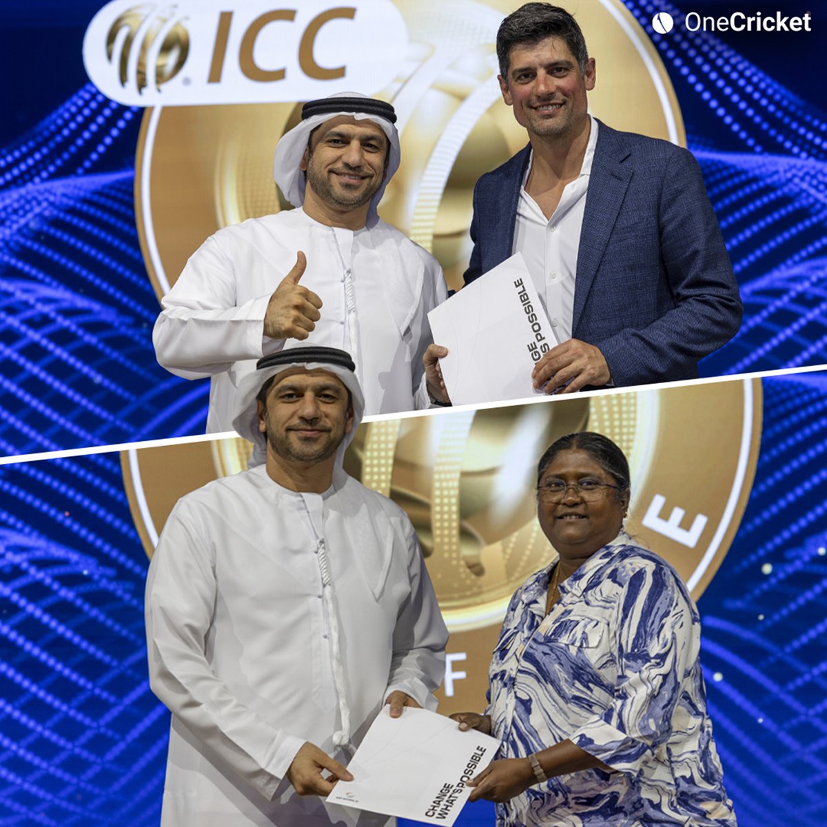 OneCricketApp's tweet image. ICC hosts a grand night in Dubai to honour the newest Hall of Fame inductees! 🙌

📸: ICC

#AlastairCook #NeetuDavid