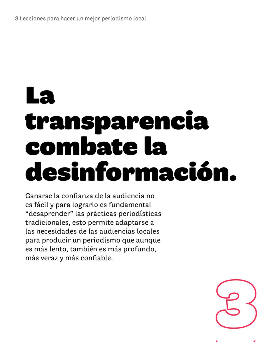 Red Ética - Fundación Gabo (@etica) on Twitter photo 💬Aunque el periodismo local enfrenta desafíos críticos, sigue siendo vital para combatir la desinformación y fortalecer la democracia desde y en las comunidades.
Por eso, te compartimos 3️⃣ lecciones clave que nos dejaron <a href="/mtronderos/">Maria Ronderos</a>, <a href="/sofia_baudo/">Laura Sofía Mejía</a>, <a href="/edilmaprada/">Edilma Prada</a> y Betsabé Molero. 💬Aunque el periodismo local enfrenta desafíos críticos, sigue siendo vital para combatir la desinformación y fortalecer la democracia desde y en las comunidades.
Por eso, te compartimos 3️⃣ lecciones clave que nos dejaron <a href="/mtronderos/">Maria Ronderos</a>, <a href="/sofia_baudo/">Laura Sofía Mejía</a>, <a href="/edilmaprada/">Edilma Prada</a> y Betsabé Molero.