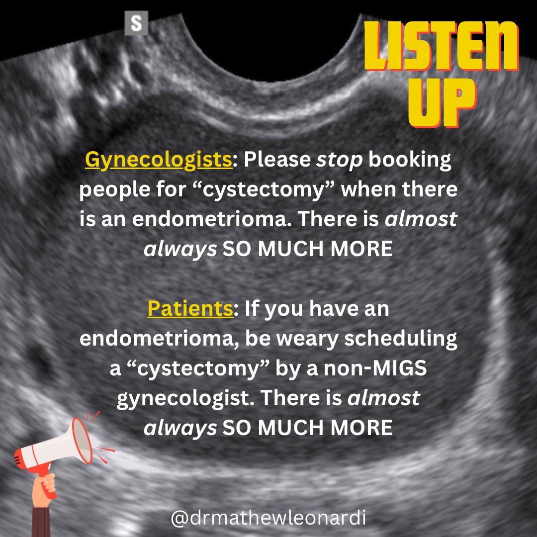 Mathew Leonardi MD PhD 🏳️🌈 (@mathewleonardi) on Twitter photo #Endometriosis PSA!
Gynecologists & Patients: Important
Message About #Endometriomas
<a href="/jjfitzgeraldMD/">Jocelyn J. Fitzgerald MD</a> <a href="/horne_research/">Andrew Horne</a> <a href="/BortolettoMD/">Pietro Bortoletto MD, MSc</a> <a href="/MigsRunner/">Kelly “MIGS Lady” Wright MD</a> <a href="/GynaecologyUS/">GynaecologyUSS</a> <a href="/_EggWhisperer/">Dr.Aimee Eyvazzadeh</a> <a href="/eeyanmiller/">Ian Fields, MD, MCR</a> <a href="/OBGaYN/">OB/GaYN🌴🥥</a> <a href="/EndoWhat/">Endo What?</a> #Endometriosis PSA!
Gynecologists & Patients: Important
Message About #Endometriomas
<a href="/jjfitzgeraldMD/">Jocelyn J. Fitzgerald MD</a> <a href="/horne_research/">Andrew Horne</a> <a href="/BortolettoMD/">Pietro Bortoletto MD, MSc</a> <a href="/MigsRunner/">Kelly “MIGS Lady” Wright MD</a> <a href="/GynaecologyUS/">GynaecologyUSS</a> <a href="/_EggWhisperer/">Dr.Aimee Eyvazzadeh</a> <a href="/eeyanmiller/">Ian Fields, MD, MCR</a> <a href="/OBGaYN/">OB/GaYN🌴🥥</a> <a href="/EndoWhat/">Endo What?</a>