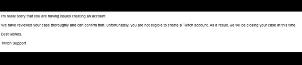 Twitch support responds to the Israel block, confirms that they are not eligible in creating a Twitch Account