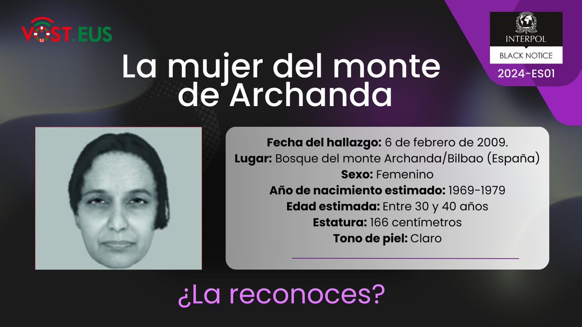 Únete a la campaña de Interpol #IdentifyMe compartiendo este mensaje. Tu ayuda podría ser clave para resolver un caso sin cerrar. Si tienes información, contacta a las autoridades.
Más detalles: interpol.int/es/Que-puede-h…

#BlackNotice #Desaparecidas #Justicia #Interpol