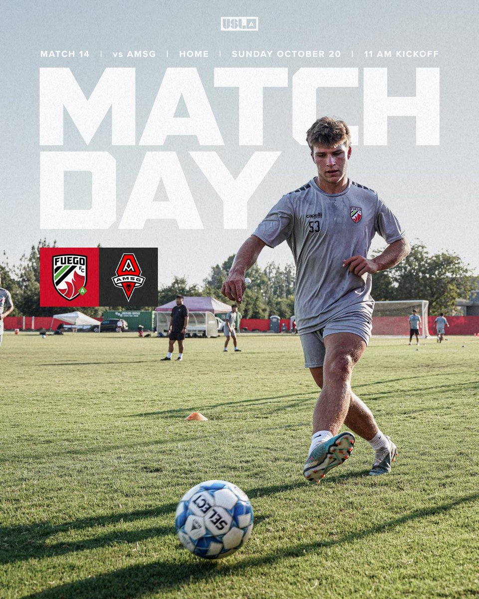 cvfuegoa's tweet photo. You know what day it is! ⚽️🔥

🆚 | AMSG
🏟️ | Fuego FC Training Facility 
⏰ | 11:00 AM PT
🗓️ | Sunday, Oct 20

#SomosFuego https://t.co/tY4Wda78Tx