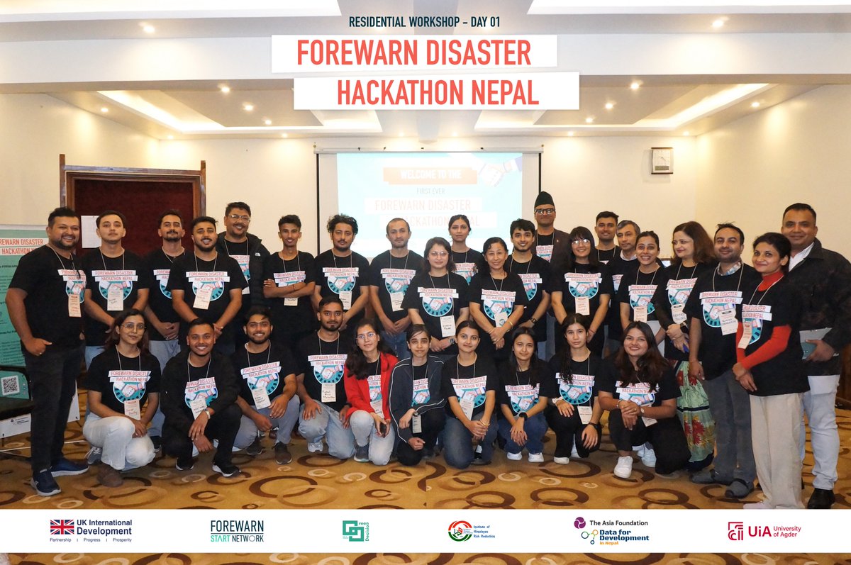 HackathonNepal's tweet photo. Day 1 of the 3-day Residential Workshop of the #FOREWARNDisasterHackathonNepal!!

#2024WARNepal #FOREWARN #DisasterHackathonNepal #StartFund #StartFundNepal #GDLabs #IHRR #InstituteOfHimalayanRiskReduction #DataForDevelopmentInNepal #TheAsiaFoundation #UniversityOfAgder #Nepal https://t.co/oHXVZlL0vm