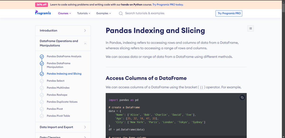 thetechguy_5's tweet photo. #LUD16
Today, in my journey of learning Python, I learned about DataFrame operations and manipulations using Pandas. I covered topics such as Pandas DataFrame analysis, manipulation, and indexing and slicing.
#LearningUtsav #FestivalOfLearning
@learning_utsav https://t.co/c5kVzfP61P