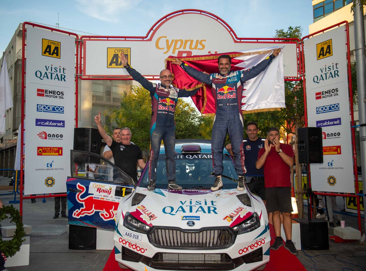 CYPRUSRALLY's tweet photo. [ PRESS RELEASE ] -> Al-Attiyah won the 51st Cyprus Rally after a tough battle with Simos Galatariotis

👇 

https://t.co/Oyz3ObkCxT...

#CyprusRally #FIAMERC #cyprusaa https://t.co/4UnpTdemEf