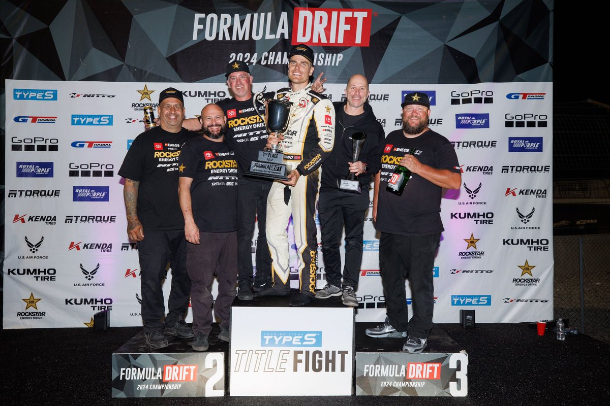 Fredric Aasbø (@fredricaasbo) on Twitter photo Third overall in the <a href="/FormulaDrift/">Formula DRIFT</a> championship! Very hard fought and very grateful for my team, partners and everyone cheering us on! <a href="/rockstarenergy/">Rockstar Energy Drink</a> #teamtoyota <a href="/NittoTire/">NITTO TIRE USA</a> <a href="/ENEOSUSA/">ENEOS Motor Oil</a> Third overall in the <a href="/FormulaDrift/">Formula DRIFT</a> championship! Very hard fought and very grateful for my team, partners and everyone cheering us on! <a href="/rockstarenergy/">Rockstar Energy Drink</a> #teamtoyota <a href="/NittoTire/">NITTO TIRE USA</a> <a href="/ENEOSUSA/">ENEOS Motor Oil</a>